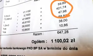 Rachunek za ogrzewanie miejskie. Wartość 421,74 zł to koszt ciepła dostarczonego do mieszkania.